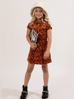 Kidpik Girl Size 14 XLRustic Corduroy Pearl Snap Buttons Dress